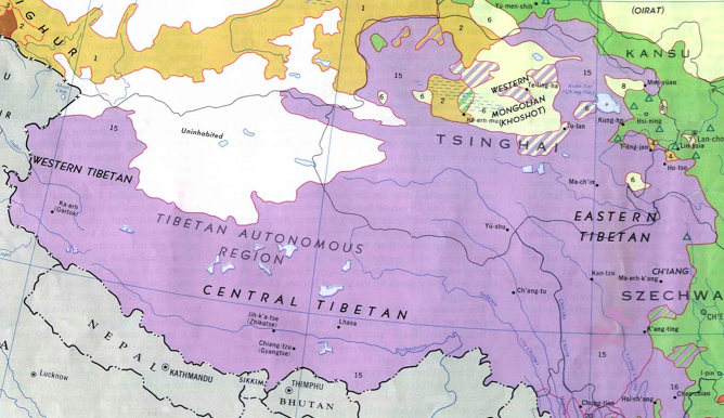 Mapa Tybetu 2